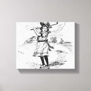 Golf Girl Golfing kunst Canvas Afdruk