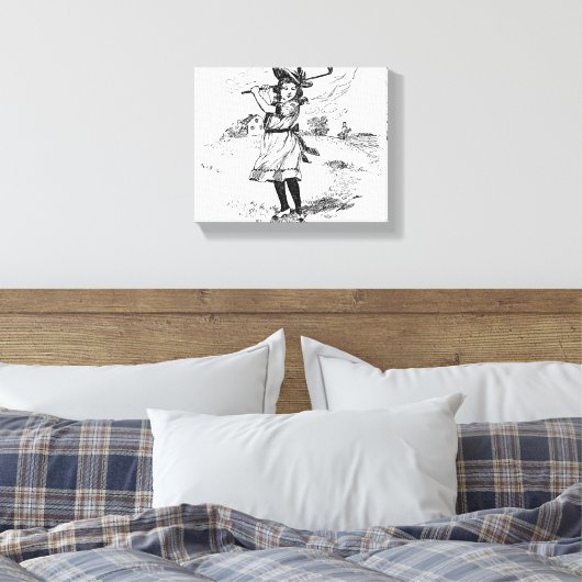 Golf Girl Golfing  kunst Canvas Afdruk (Insitu (Slaapkamer))