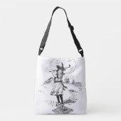 Golf Girl Golfing  kunst Crossbody Tas (Achterkant)