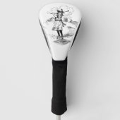 Golf Girl Golfing  kunst Golfheadcover (Voorkant)