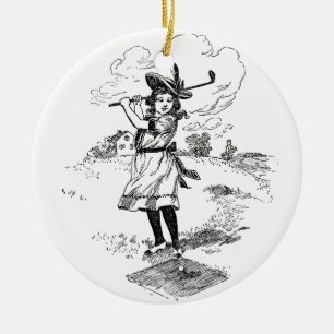 Golf Girl Golfing  kunst Keramisch Ornament