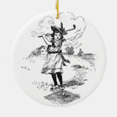 Golf Girl Golfing  kunst Keramisch Ornament (Achterkant)