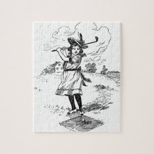 Golf Girl Golfing  kunst Legpuzzel