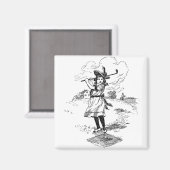 Golf Girl Golfing  kunst Magneet (Voorkant / Achterkant)