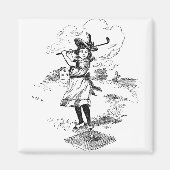 Golf Girl Golfing kunst Magneet (Voorkant)