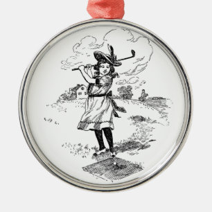 Golf Girl Golfing  kunst Metalen Ornament