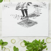 Golf Girl Golfing  kunst Theedoek (Gevouwen)