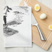 Golf Girl Golfing  kunst Theedoek (Quarter Fold)