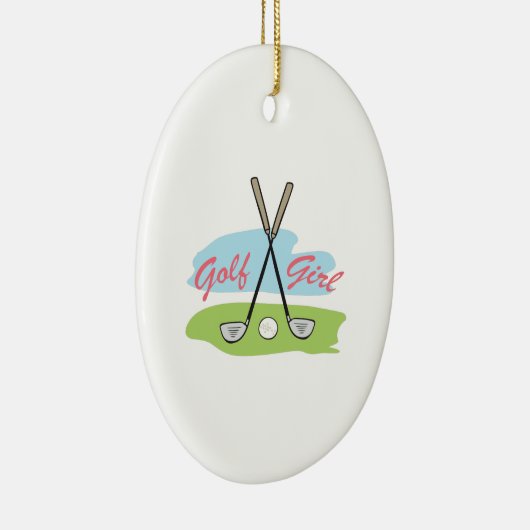 GOLF GIRL KERAMISCH ORNAMENT (Rechts)