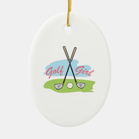GOLF GIRL KERAMISCH ORNAMENT (Voorkant)