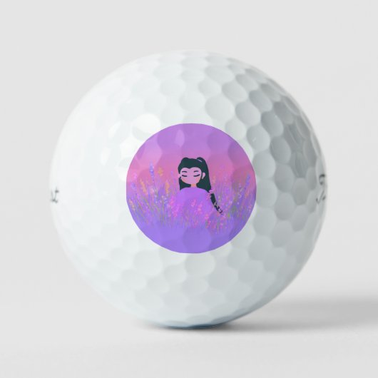 Golf Girl Lavender Daydream Golfballen (Voorkant)