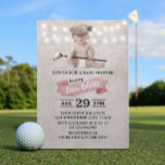 Golf Girl Sport Theme Baby shower Kaart<br><div class="desc">Golf Girl Sport Theme Baby shower Pink Gingham Invitations.</div>