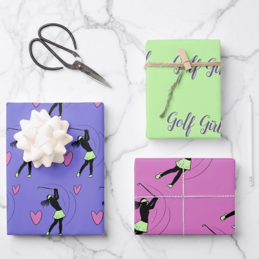 Golf Girl Wrapping Paper (Voorkant)