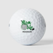 Golf Glitter Ma Life Funny Modern Custom Name Golfballen (Voorkant)
