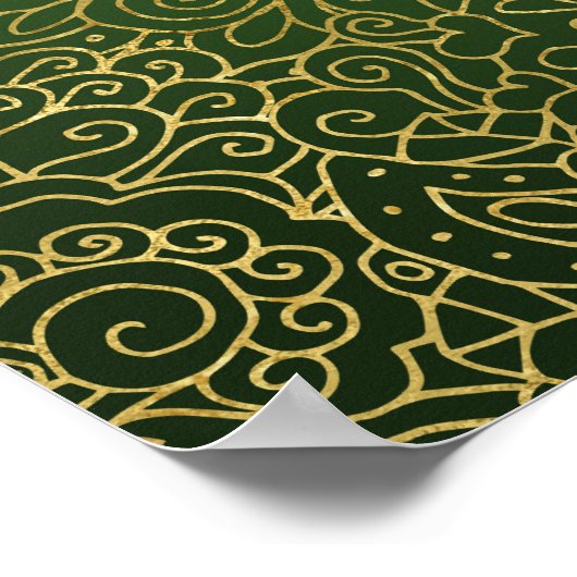 Golf Gold Green Filigree Sports Art Poster (Hoek)
