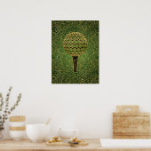 Golf Gold Green Filigree Sports Art Poster (Keuken)