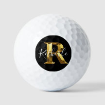 Golf Golden monogram naam & initiaal golfballen