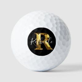 Golf Golden  monogram name & initial golf balls Golfballen