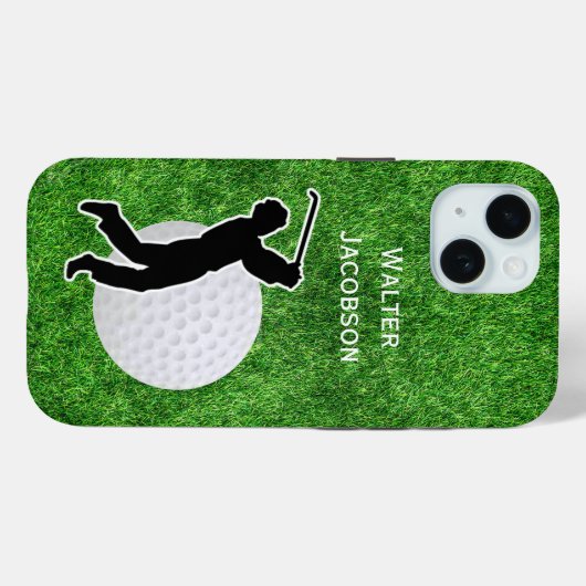 Golf - Golf Ball and Player Silhouette Case-Mate iPhone Case (Achterkant (horizontaal))