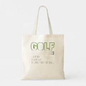Golf Golf Instruction Swing Swear Zoek de bal Tote Bag (Achterkant)