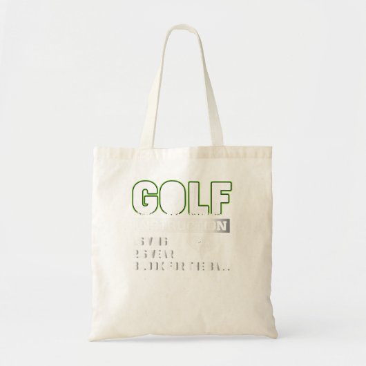Golf Golf Instruction Swing Swear Zoek de bal Tote Bag (Voorkant)