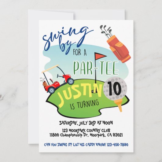 GOLF, GOLF PARTIJ, PAR-T-SHIRT, GROTE DAG (Voorkant)