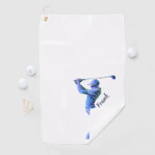 Golf, Golf-Pro, blau, Silhouette Golfhanddoek (Insitu)
