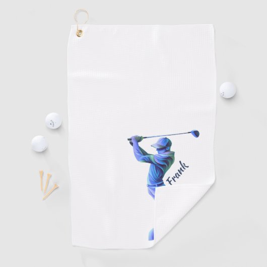 Golf, Golf-Pro, blau, Silhouette Golfhanddoek (Insitu)