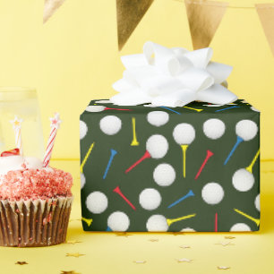 Golf Golfballen en Tee's Golfer Cadeaupapier