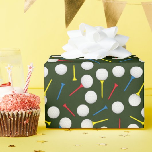 Golf Golfballen en Tee's Golfer Cadeaupapier (Verjaardagsfeest)
