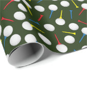 Golf Golfballen en Tee's Golfer Cadeaupapier (Rol Hoek)
