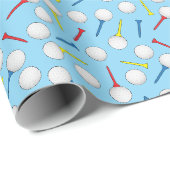 Golf Golfballen en Tee's Golfer Cadeaupapier (Rol Hoek)