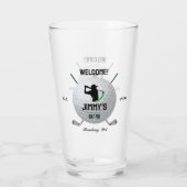 Golf Golfen Golfer Ball Clubs Bier Pint Glas (Achterkant)