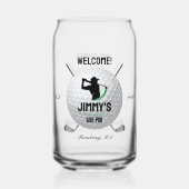 Golf Golfen Golfer Ball Clubs Bierblik Glas (Voorkant)