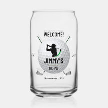Golf Golfen Golfer Ball Clubs Bierblik Glas