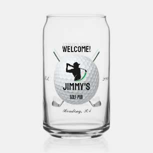 Golf Golfen Golfer Ball Clubs Bierblik Glas