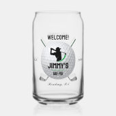 Golf Golfen Golfer Ball Clubs Bierblik Glas (Achterkant)