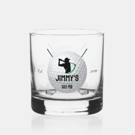 Golf Golfen Golfer Ball Clubs Rocks Drinkware Whisky Glas