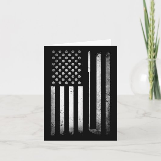 Golf Golfer Amerikaanse Vlag Golf Flat Funny Golf Kaart (Voorkant)
