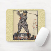 Golf Golfer Antiek Vintage Golfen Muismat (Met muis)