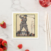 Golf Golfer Antiek Vintage Golfen Servet (Insitu)