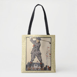 Golf Golfer Antiek Vintage Golfen Tote Bag