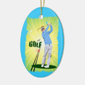 Golf Golfer blue Ornament (Links)