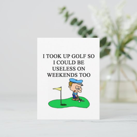 GOLF-golfer Briefkaart (Staand voorkant)