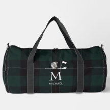 Golf Golfer Cadeau Elegant Plaid Monogram Op Maat