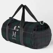 Golf Golfer Cadeau Elegant Plaid Monogram Op Maat Plunjezak (Rechterhoek)