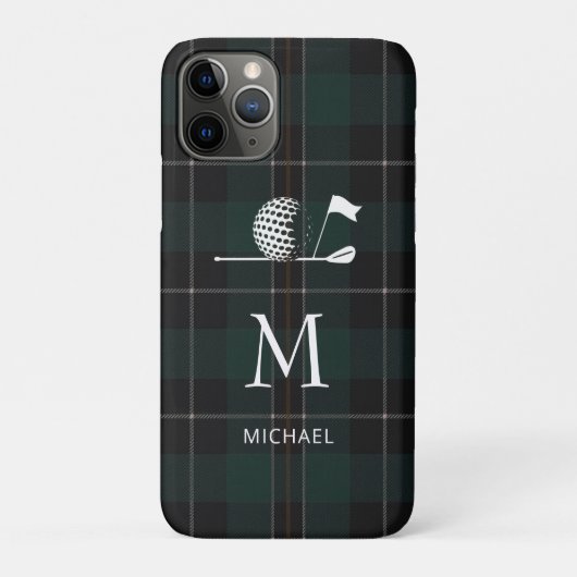 Golf Golfer Cadeau Elegant Schotland Monogram Op M Case-Mate iPhone Case (Achterkant)