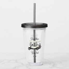 Golf Golfer Cart Acryltumbler met deksel Acryl Drinkbeker