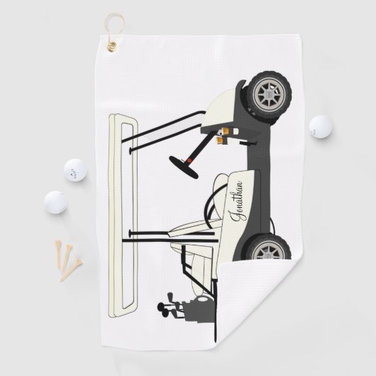 Golf Golfer Cart Clubs Ball Towels Golfhanddoek (Insitu)
