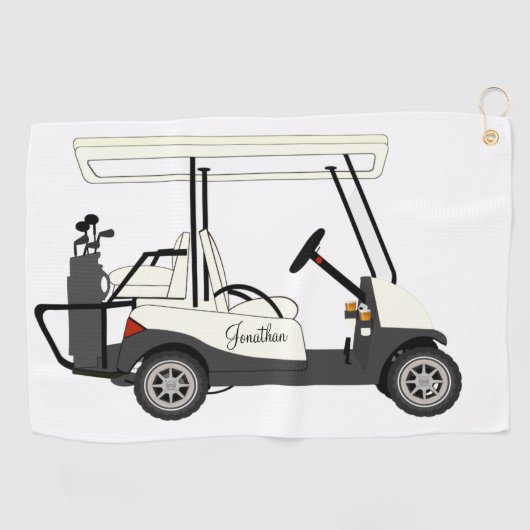 Golf Golfer Cart Clubs Ball Towels Golfhanddoek (Horizontaal)